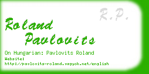 roland pavlovits business card